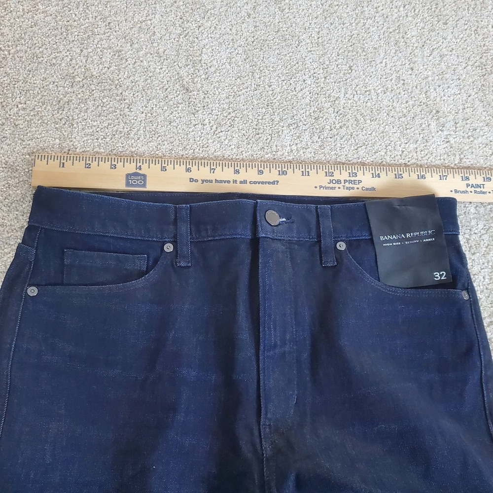 Banana Republic Women's Jeans Size 32 Actual 34 Blue High Rise Skinny Ankle NWTG - Picture 4 of 11